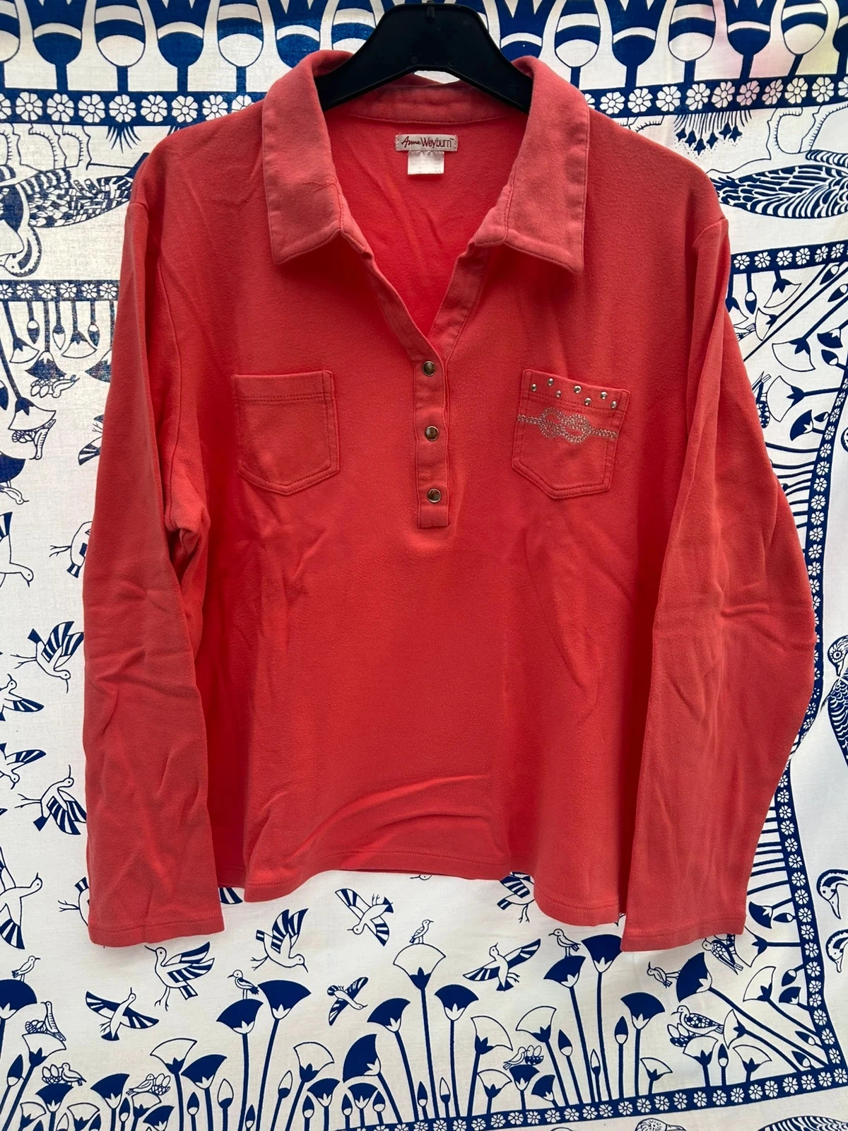 T shirt a longues manches 48/4XL Anne weyburn fuchsia rose coton bon état